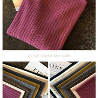 Winter knitted sweater for women half turtleneck solid color hi-neck