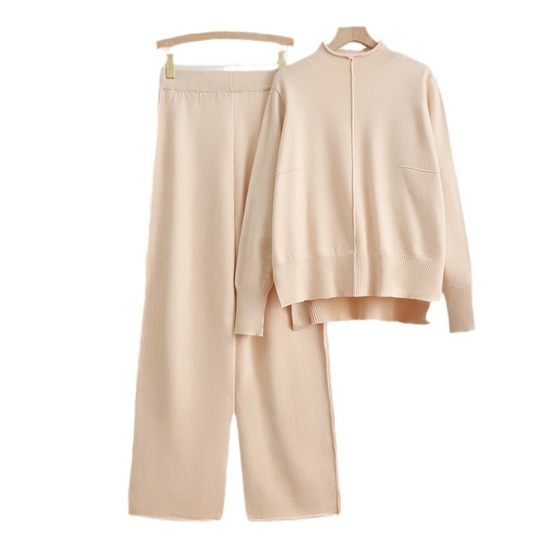 Knit Top & Wide-Leg Pants Set