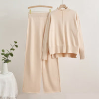 Knit Top & Wide-Leg Pants Set