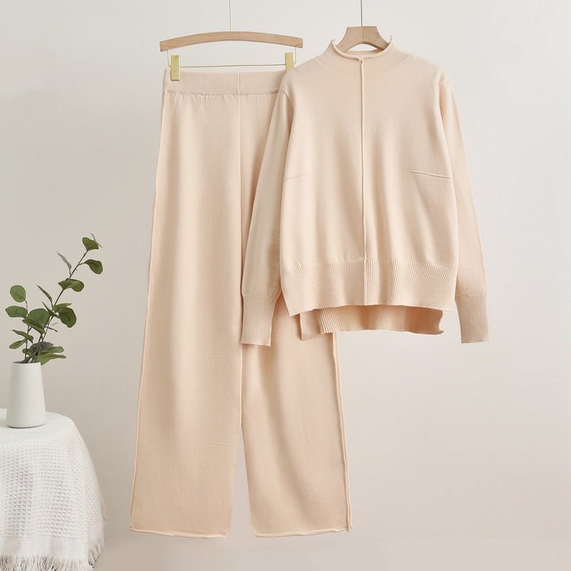 Knit Top & Wide-Leg Pants Set