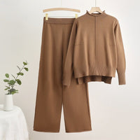 Knit Top & Wide-Leg Pants Set