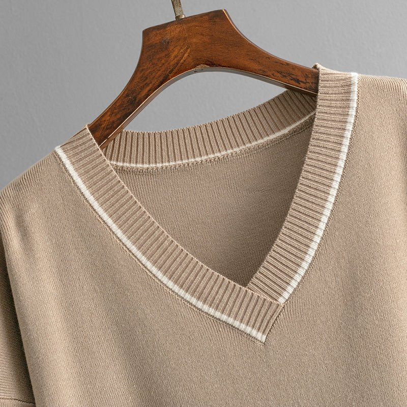 Loose Casual Knit Pullover Two-Piece Set