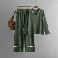 Loose Casual Knit Pullover Two-Piece Set