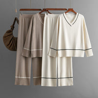 Loose Casual Knit Pullover Two-Piece Set