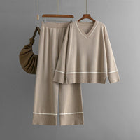 Loose Casual Knit Pullover Two-Piece Set