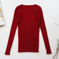 Slim Fit V-Neck Winter Top