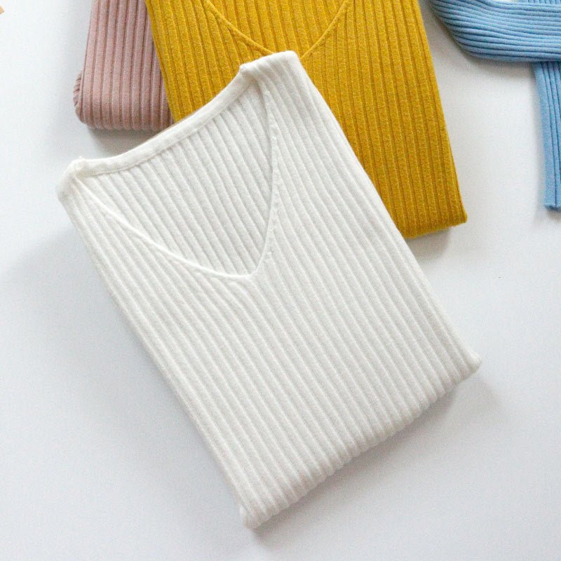 Slim Fit V-Neck Winter Top