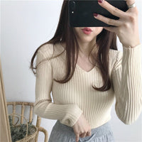 Slim Fit V-Neck Winter Top