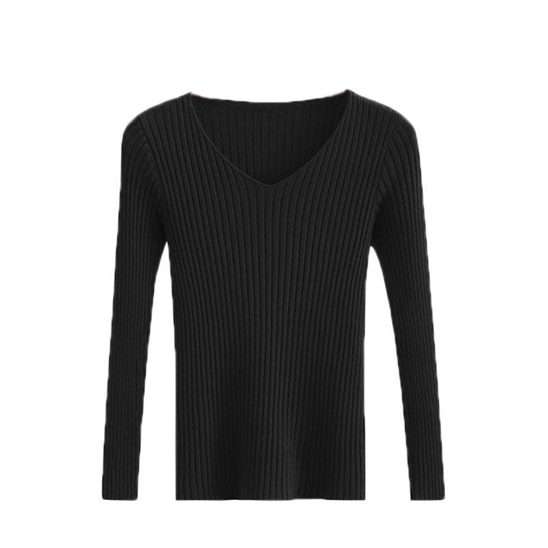 Slim Fit V-Neck Winter Top