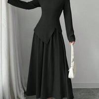 Elegant Cinched Top & Asymmetrical Skirt Set