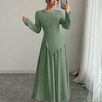 Elegant Cinched Top & Asymmetrical Skirt Set