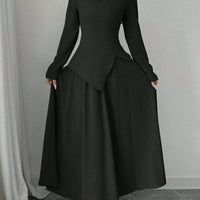 Elegant Cinched Top & Asymmetrical Skirt Set