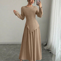 Elegant Cinched Top & Asymmetrical Skirt Set