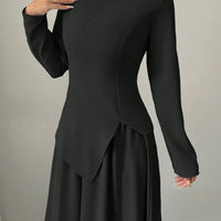 Elegant Cinched Top & Asymmetrical Skirt Set