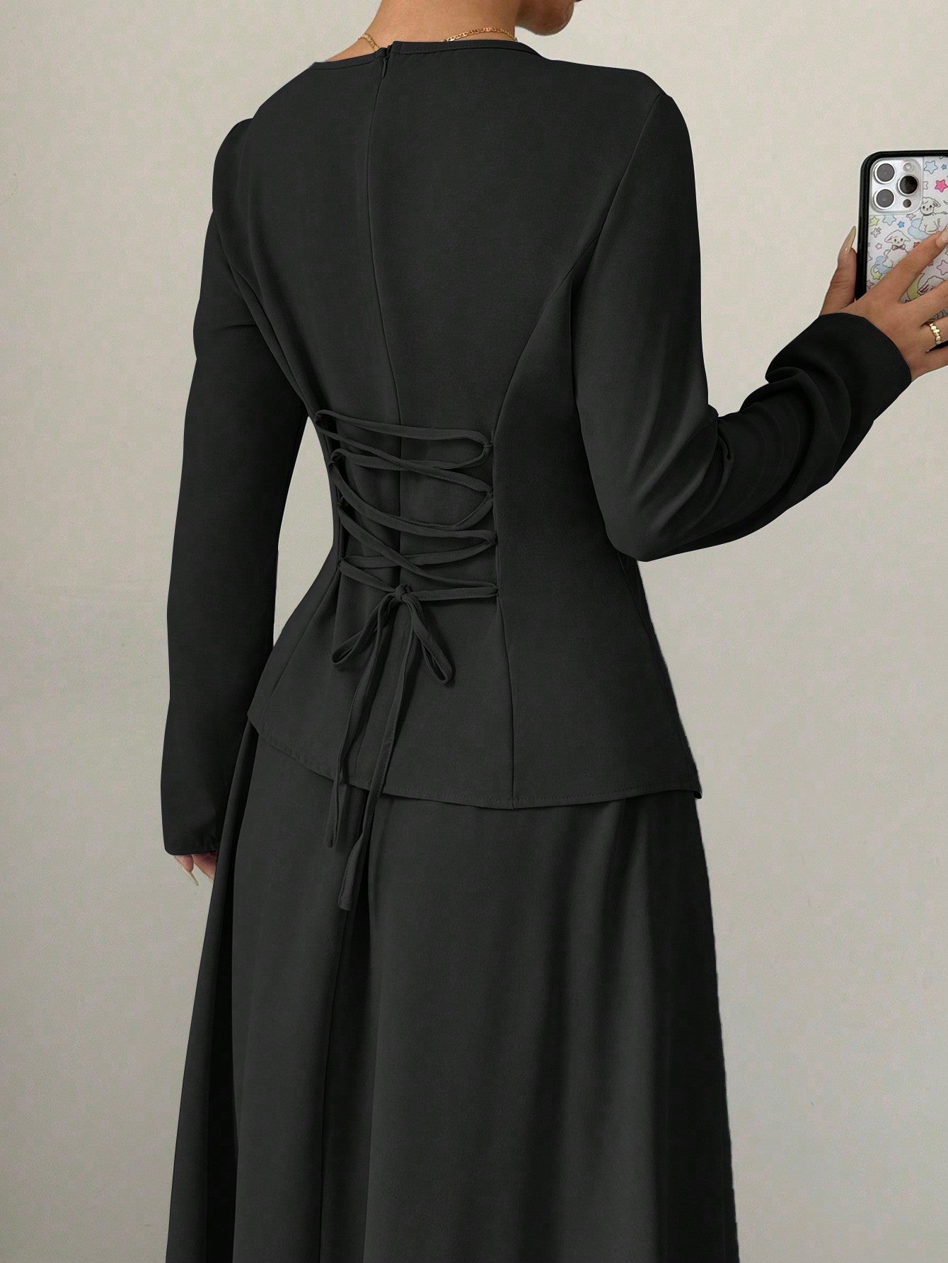 Elegant Cinched Top & Asymmetrical Skirt Set