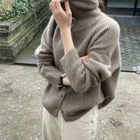 Loose Thick Cashmere Blend Cardigan