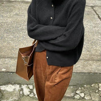 Loose Thick Cashmere Blend Cardigan