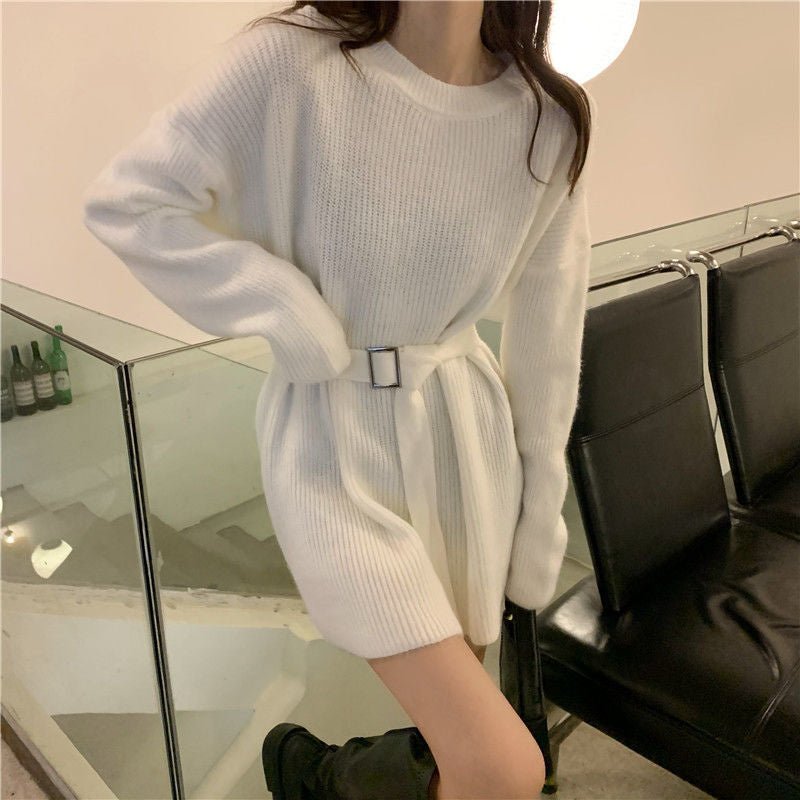 Color Block Wool Blend Crew Neck Pullover