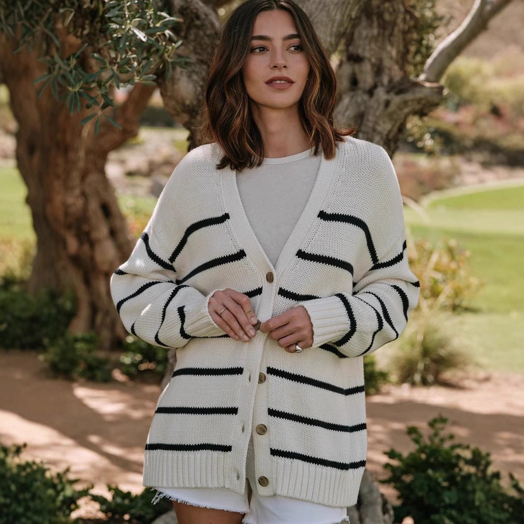 Loose V-Neck Knit Sweater