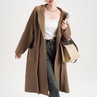 Korean Loose Fit Wool Blend Long Sweater Coat for Autumn & Winter