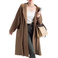 Korean Loose Fit Wool Blend Long Sweater Coat for Autumn & Winter