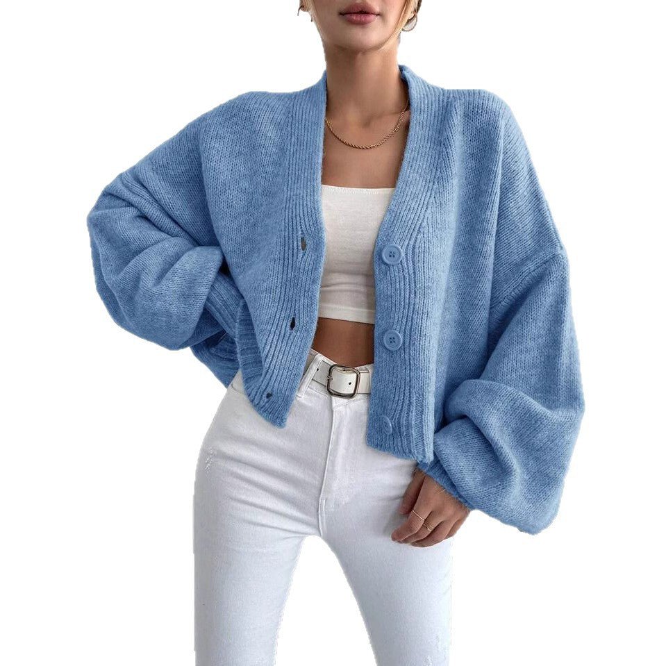 Loose Retro Flower Clip Cardigan