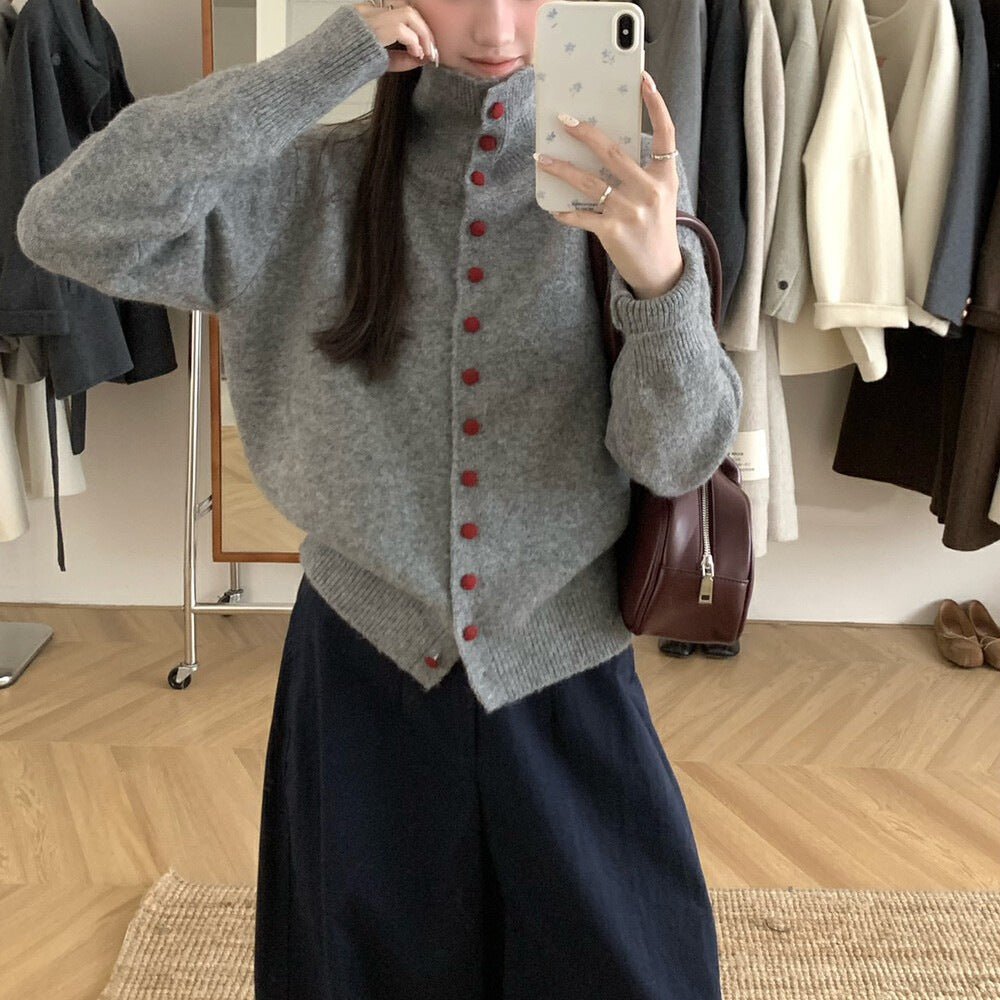 Loose Korean Style Color-Contrast Sweater