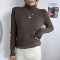 Loose Fleece Semi-Turtleneck Pullover