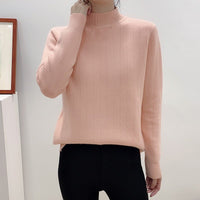 Loose Fleece Semi-Turtleneck Pullover