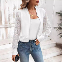 Lace Patchwork Baseball Jacket