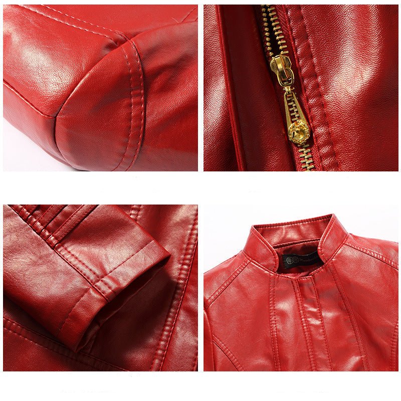 Short Spring Leather Jacket