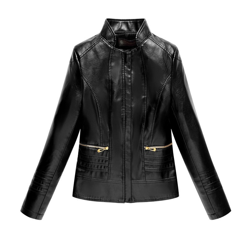 Short Spring Leather Jacket