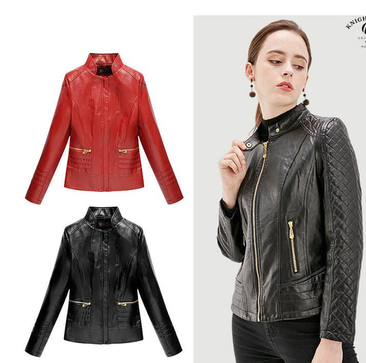 Short Spring Leather Jacket