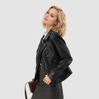 Waisted Short Leather Jacket