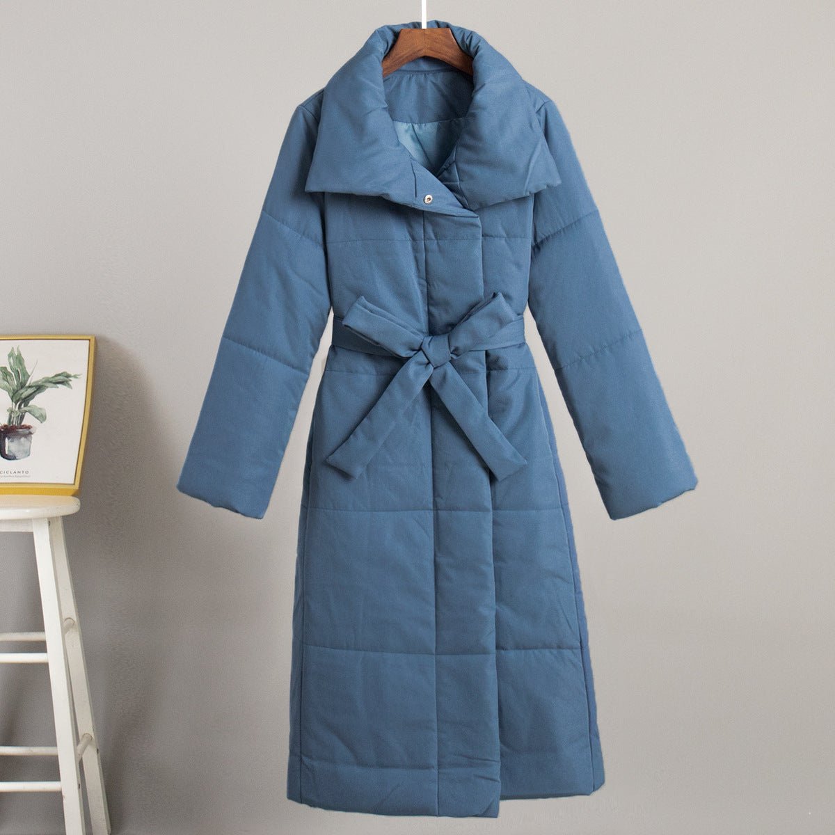 Long Belted Padded Coat