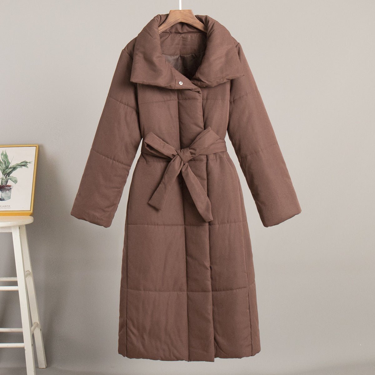 Long Belted Padded Coat