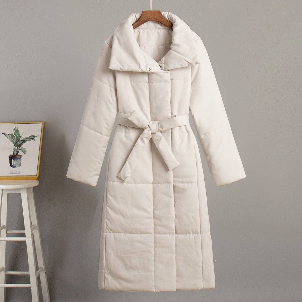 Long Belted Padded Coat