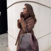 Long Belted Padded Coat
