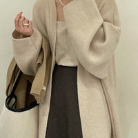 V-Neck Lazy Fit Sweater Coat