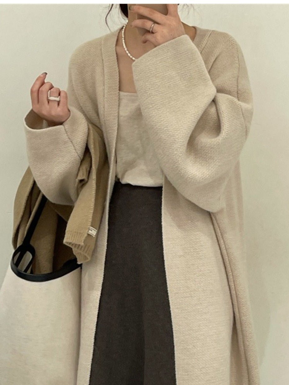 V-Neck Lazy Fit Sweater Coat