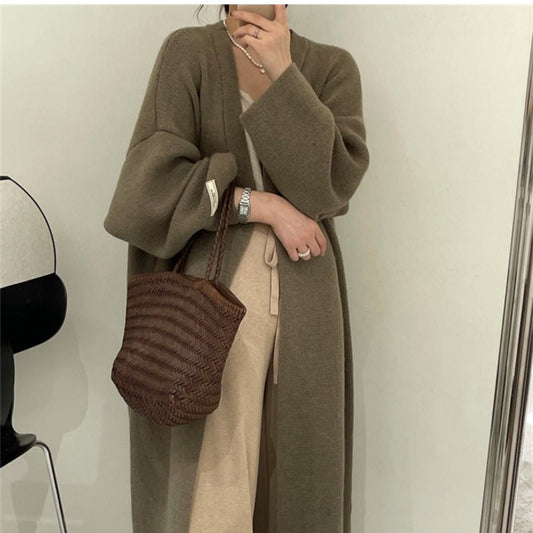 V-Neck Lazy Fit Sweater Coat