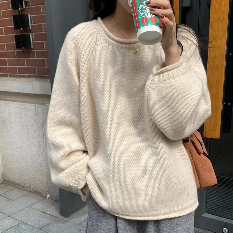 Oversized Solid Knit Pullover