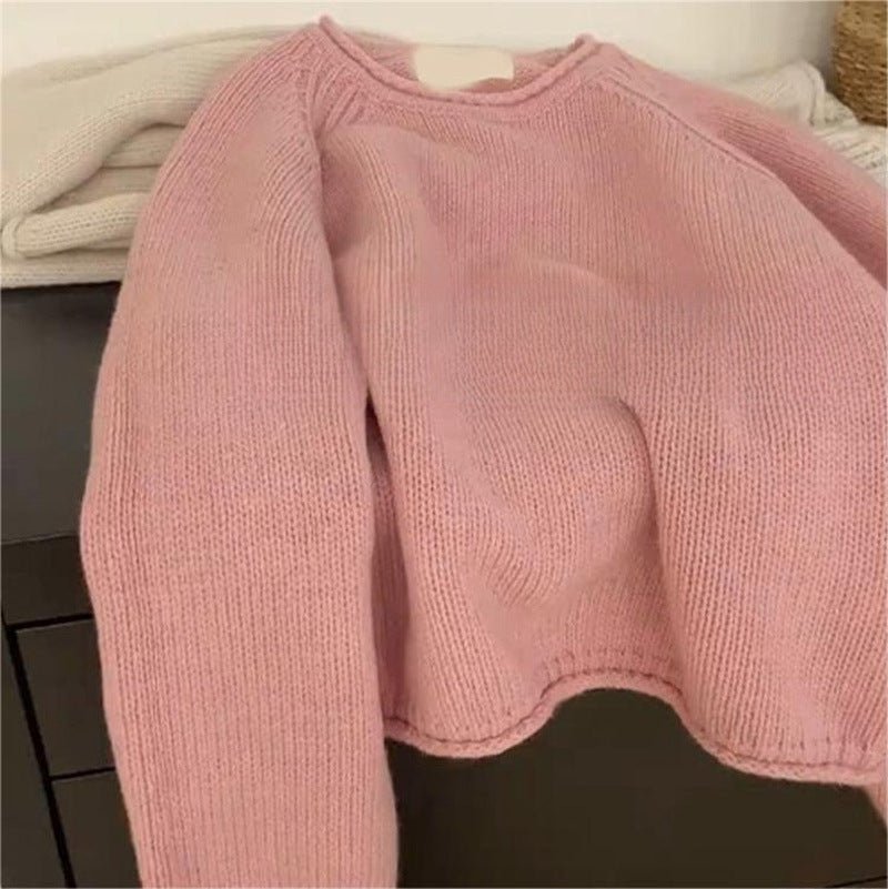 Oversized Solid Knit Pullover