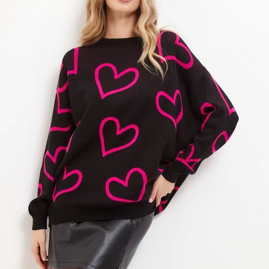 Loose Love Jacquard Knit Pullover