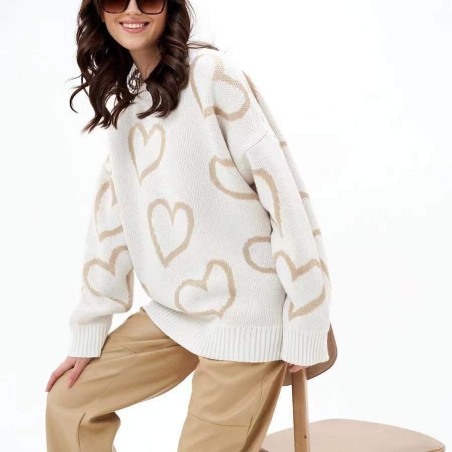 Loose Love Jacquard Knit Pullover