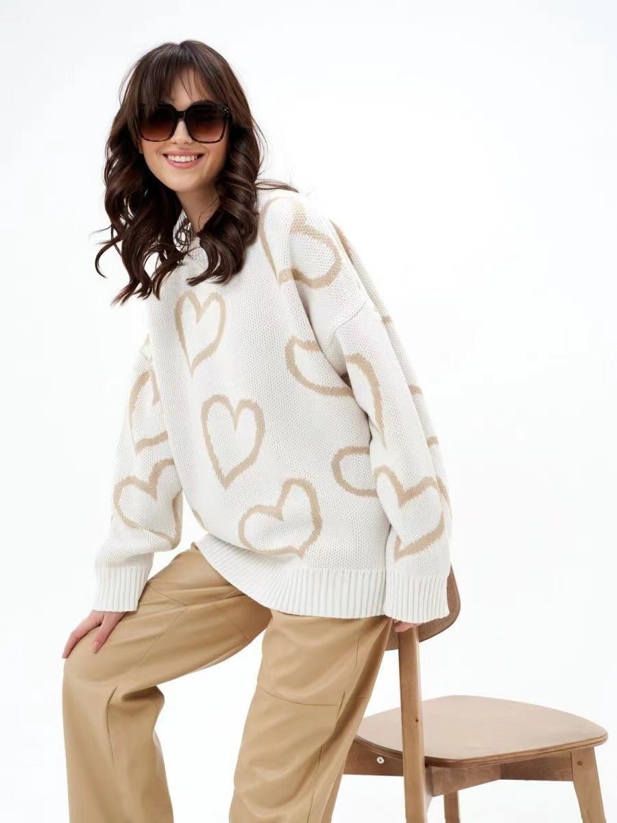 Loose Love Jacquard Knit Pullover