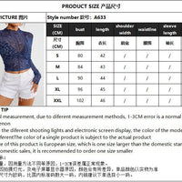 Mesh Print Stand Collar Cropped Tee