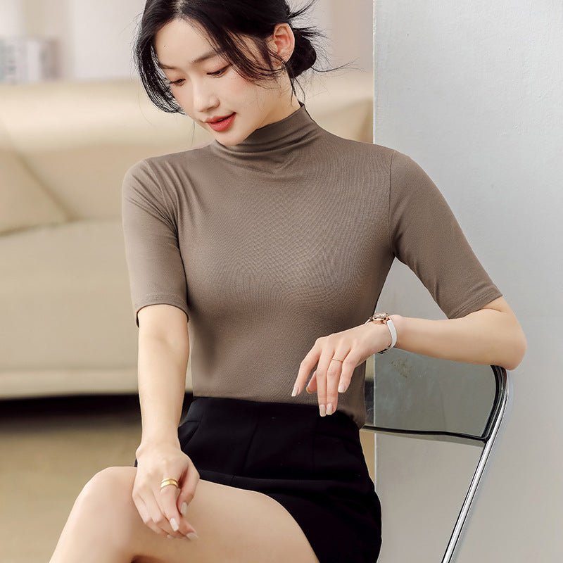 Japanese Korean Style Soft Stretch Tee for Spring 2025