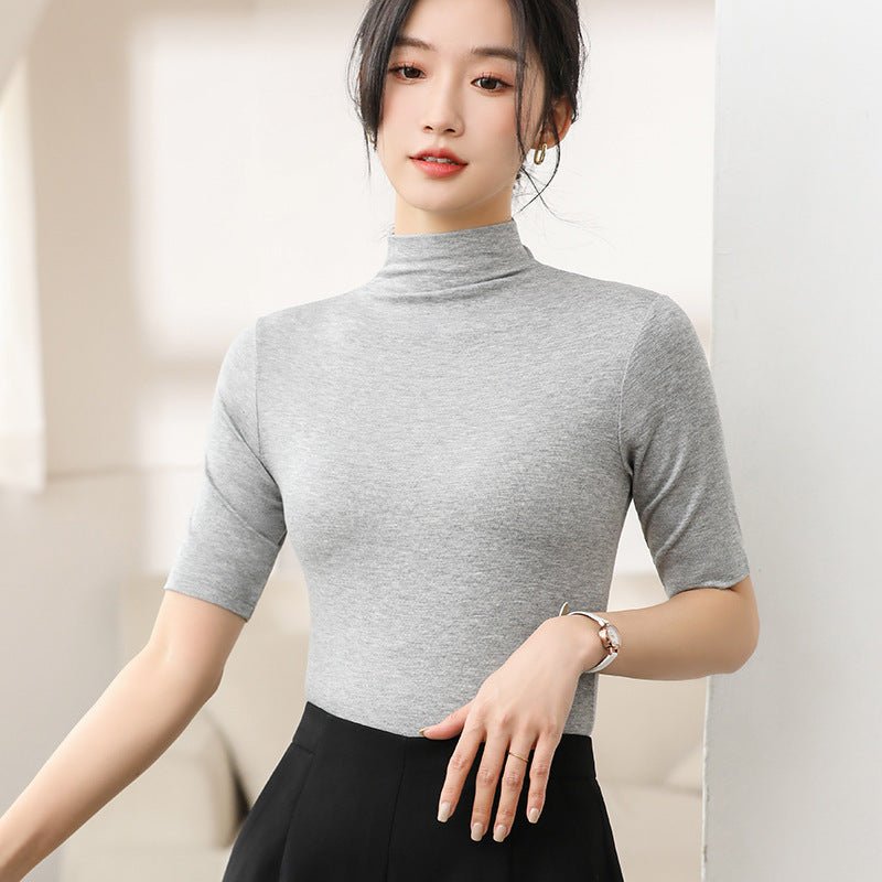 Japanese Korean Style Soft Stretch Tee for Spring 2025