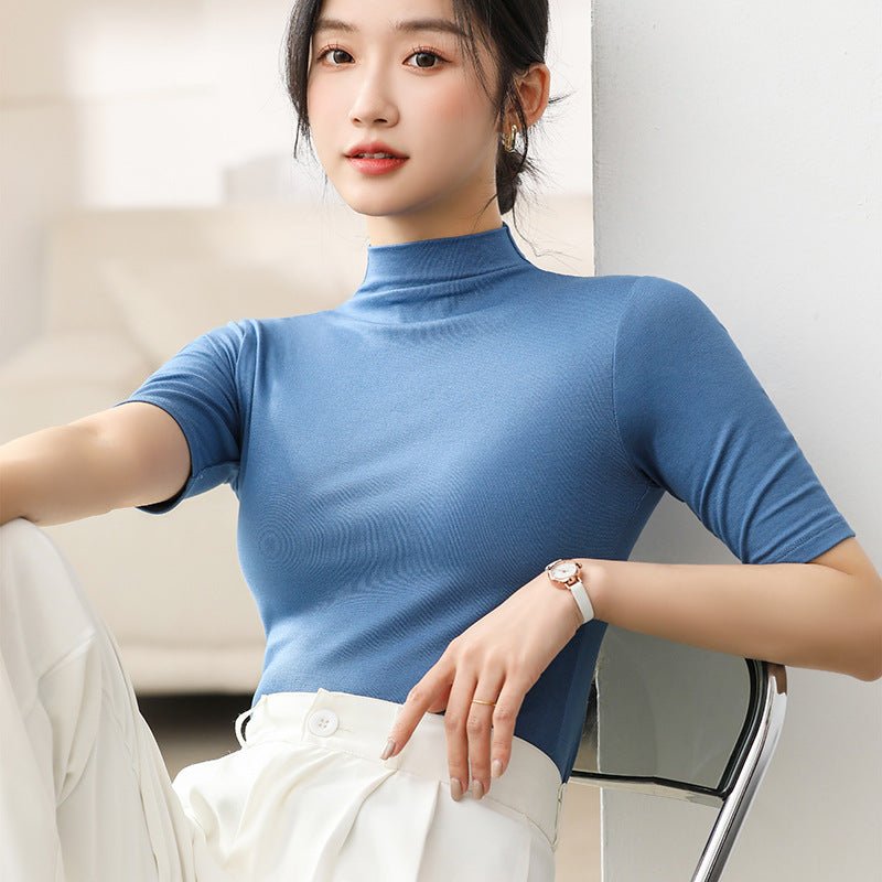 Japanese Korean Style Soft Stretch Tee for Spring 2025